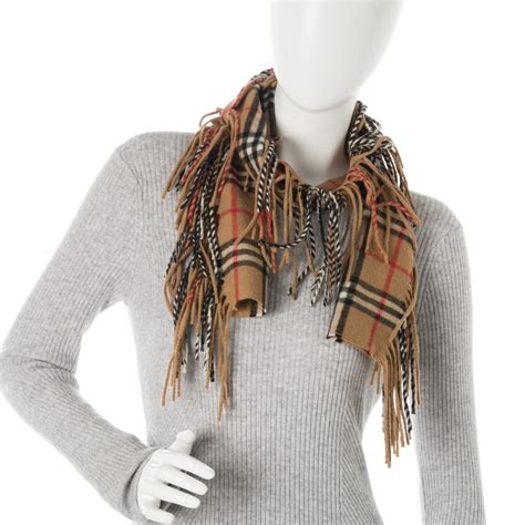 burberry fringe scarf wool